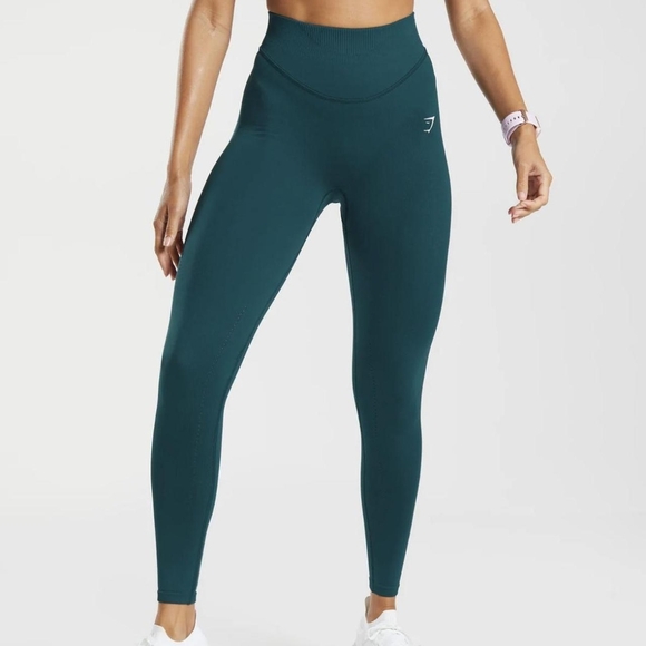 Gymshark Pants - Gymshark Vital Seamless High-waisted Green Leggings 7/8 Length